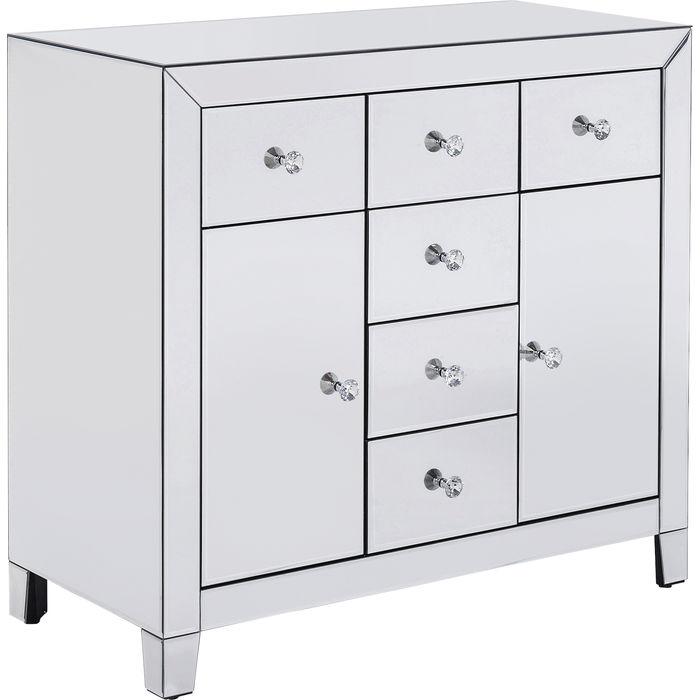 Kommode 88 cm Luxury, Weiß - Weiß, Design, Glas/Holzwerkstoff (88/84/41cm) - Kare-Design