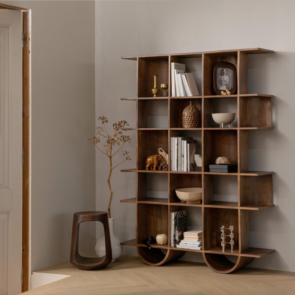 Regal Sinne Dunkelbraun B: 130 cm - Dunkelbraun, Design, Holz (130/180/35cm) - Livetastic