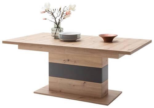 Esstisch ausziehbar Meran 180-280x100 cm Eichefarben - Eichefarben/Anthrazit, Design, Holzwerkstoff (180-280/100/77cm) - Livetastic