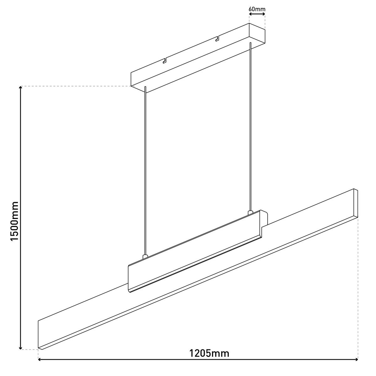 LED-Pendelleuchte 6145814 Wiebke - Eichefarben/Schwarz, Natur, Holz/Metall (120.5/6/150cm) - Näve