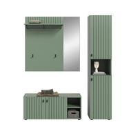 Garderobe Station Graugrün B: 161cm - Graugrün, Design, Holzwerkstoff (161/192/37cm) - MID.YOU