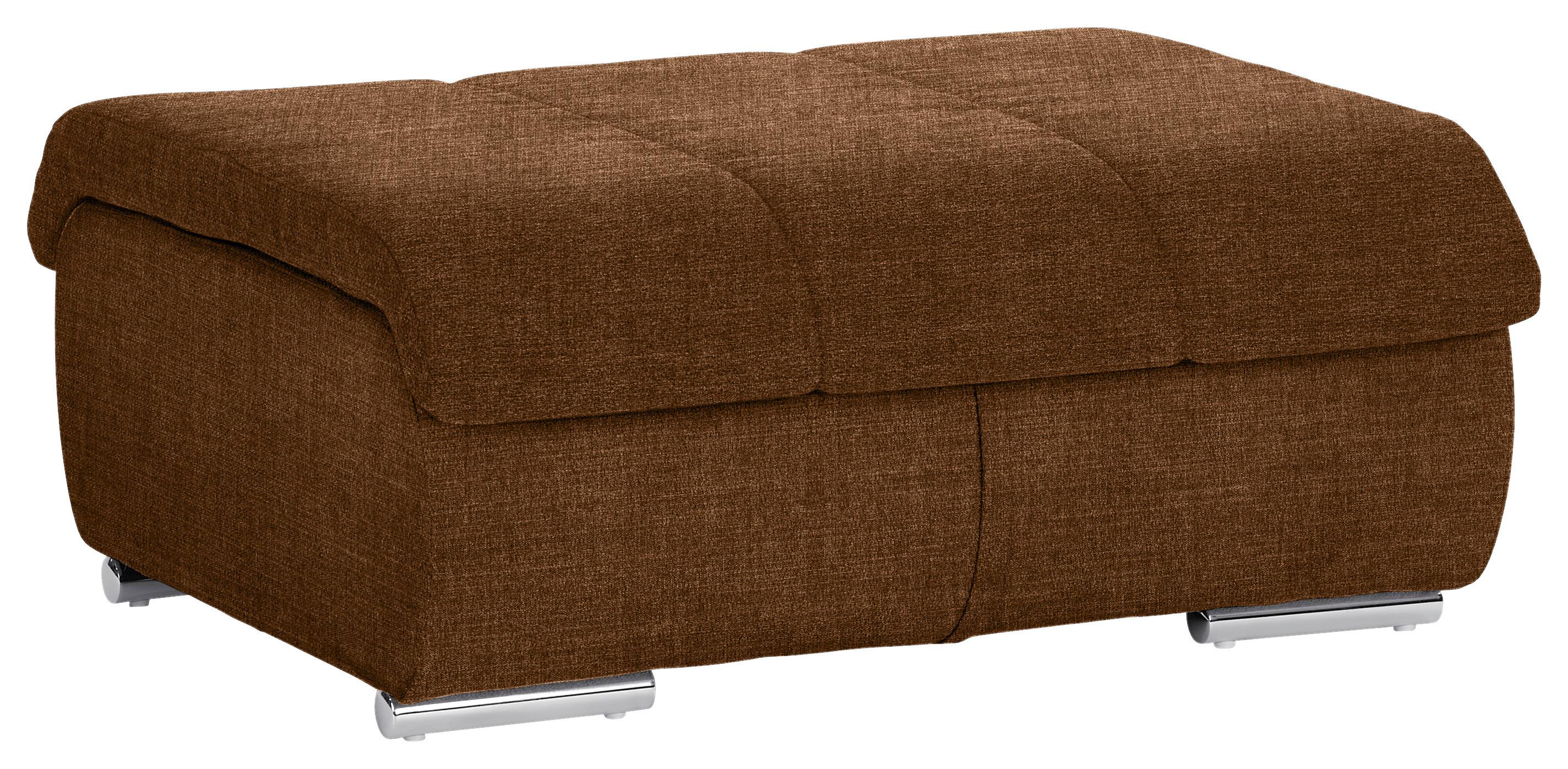 Hocker Multi - Chromfarben/Cognac, MODERN, Textil (100/43/80cm) - Luca Bessoni