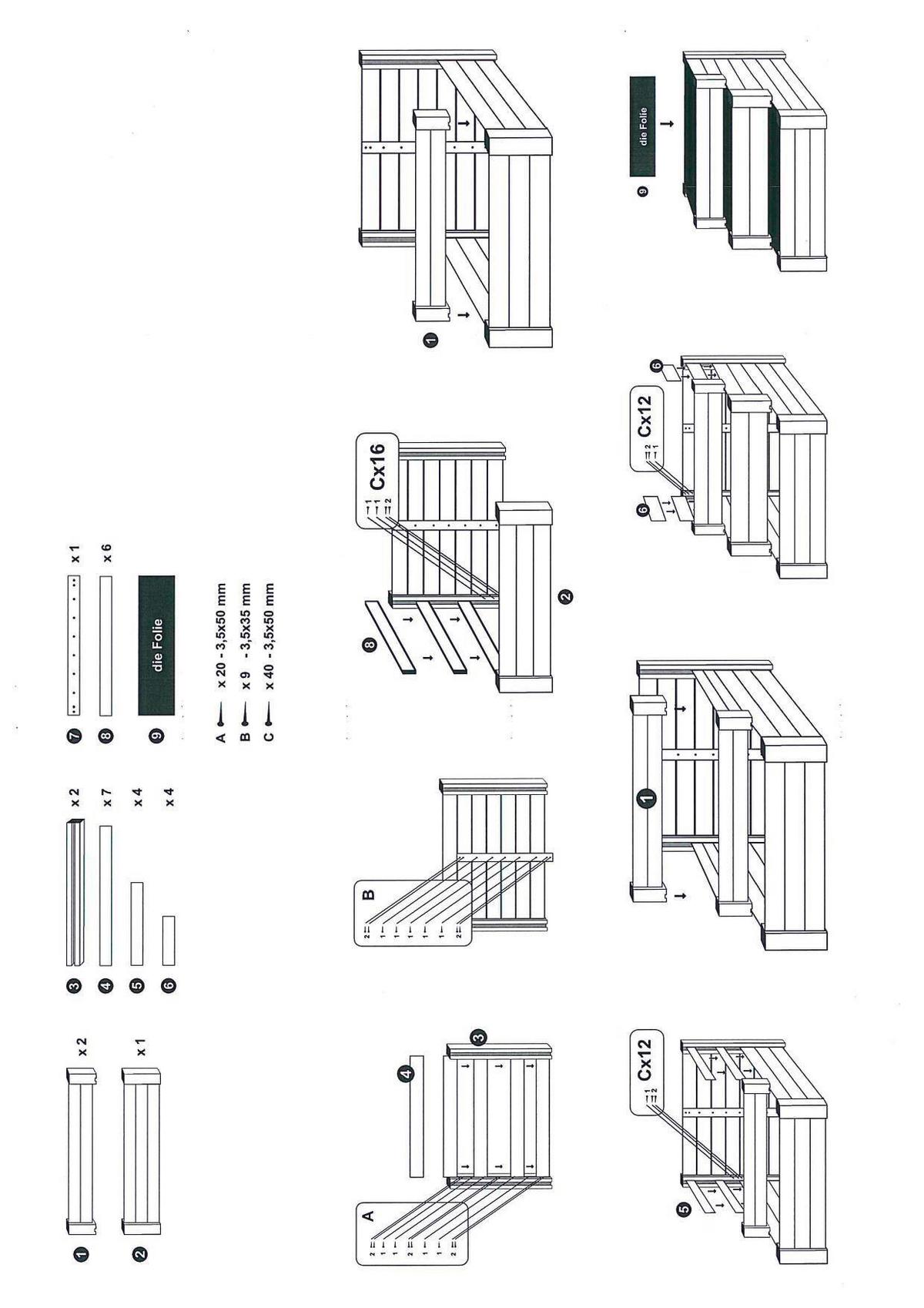 Hochbeet Echtholz Lärche Treppenhochbeet 76x64x120 cm - Lärchefarben, Basics, Holz (76/64/120cm)