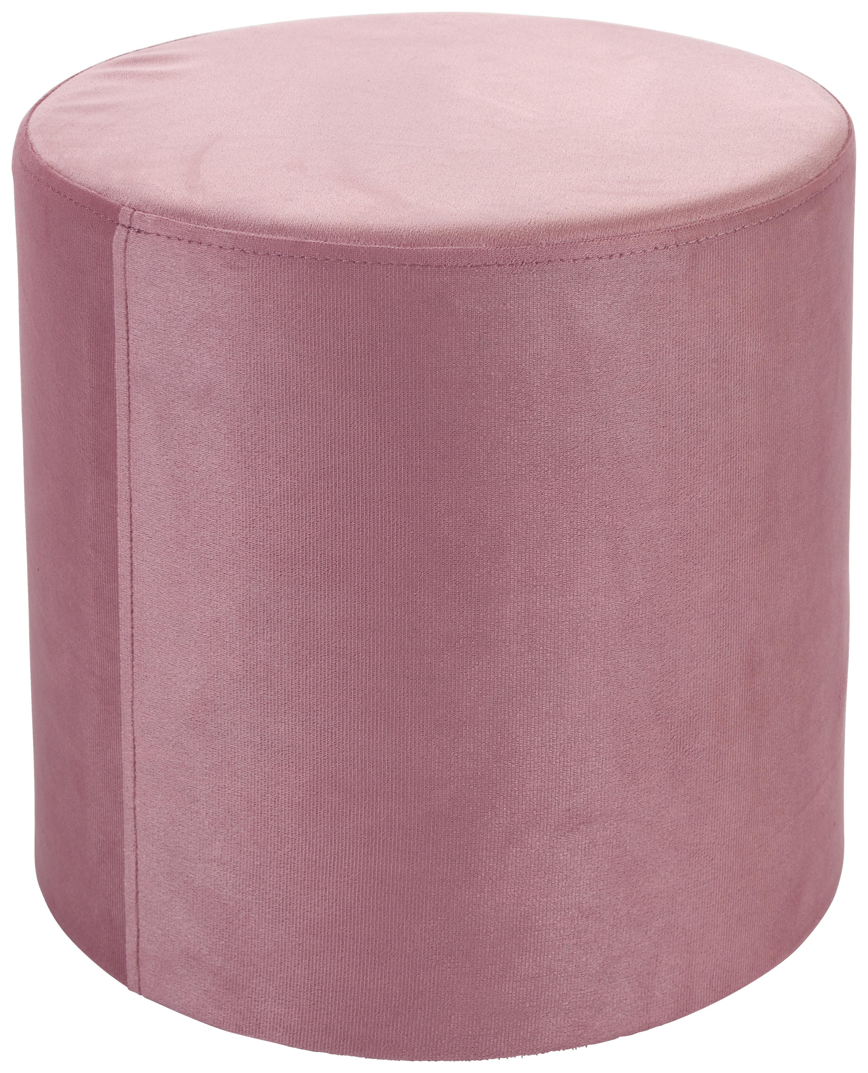 Taburet Silvia - ružová, Moderný, textil (33/35cm)