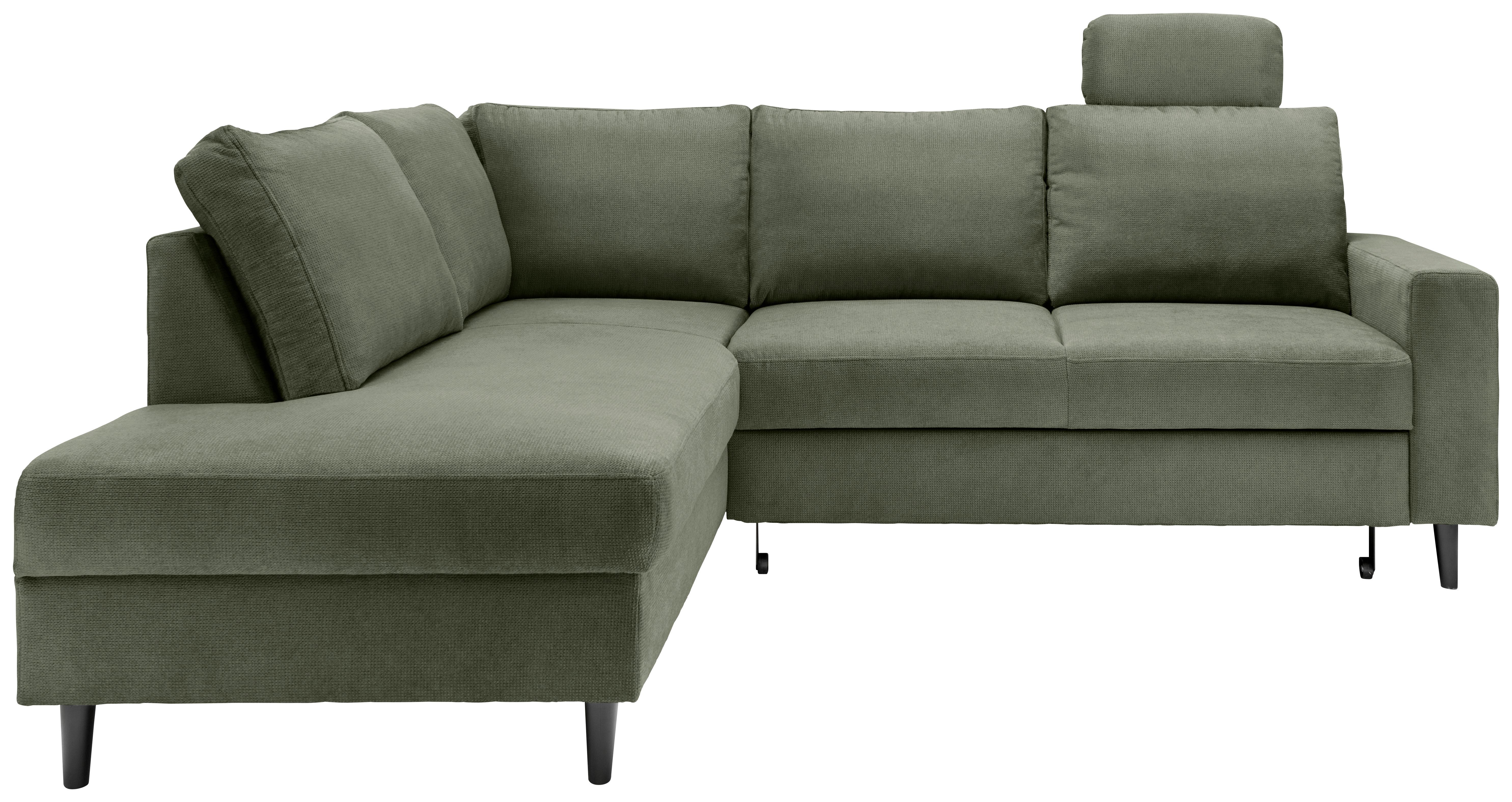 Eckschlafsofa Passione Mintgrün S: 200x242 Cm - Schwarz/Mintgrün, MODERN, Textil (200/242cm) - Livetastic