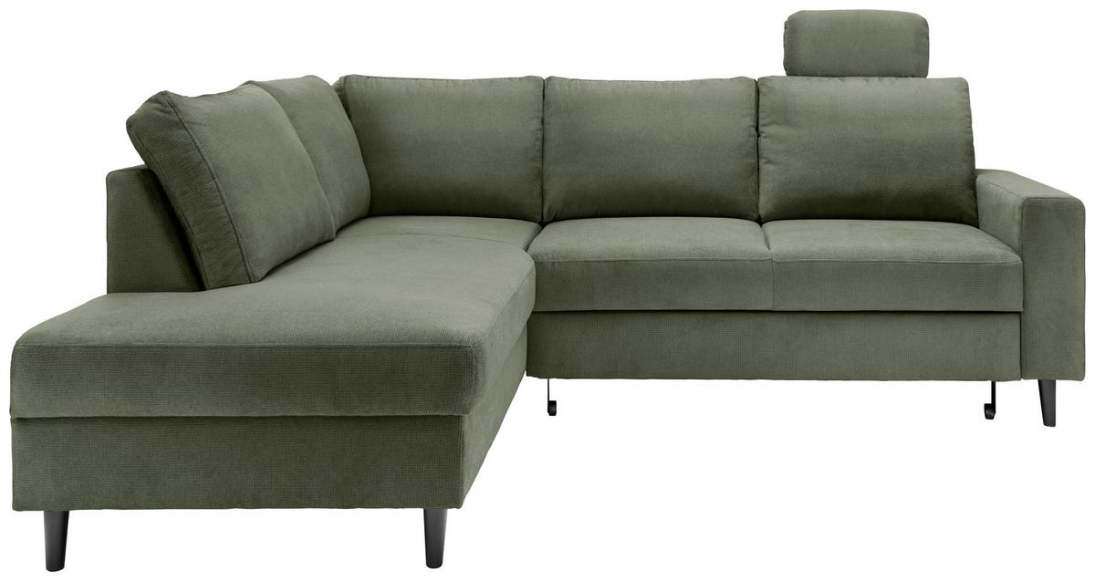 Eckschlafsofa Passione Mintgrün S: 200x242 Cm - Schwarz/Mintgrün, MODERN, Textil (200/242cm) - Livetastic