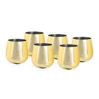 Wasserglas 6er-Set Je ca. 500 ml - Goldfarben, Trend, Metall (9,9cm) - Echtwerk