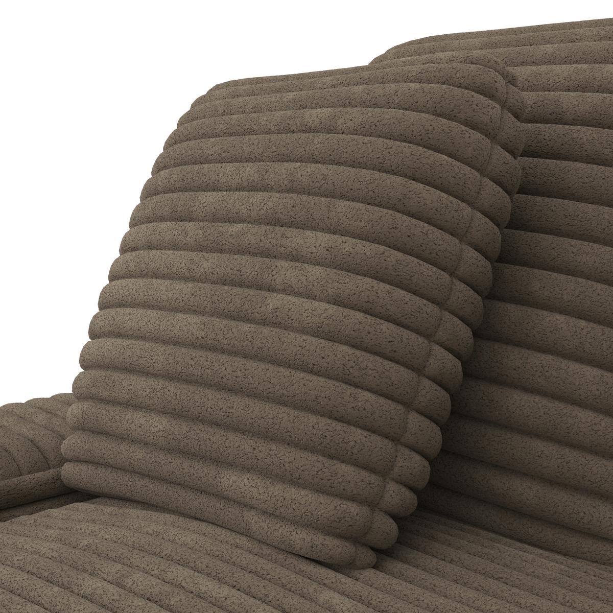 Velká pohovka ELEONORA, hnědý manšestr, max. 360 kg - černá/hnědá, Moderní, dřevo/textil (250/97/168cm) - Bessagi Home