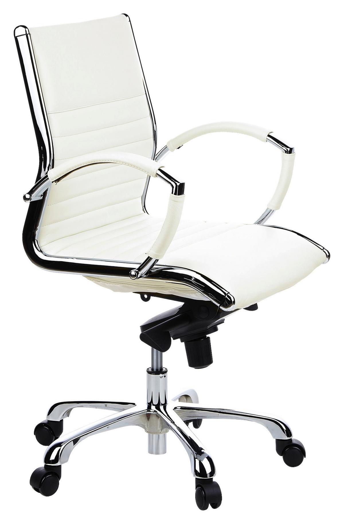 Drehstuhl Parma 10 Cremefarben - Chromfarben/Creme, MODERN, Leder/Kunststoff (60/111/50cm) - MID.YOU