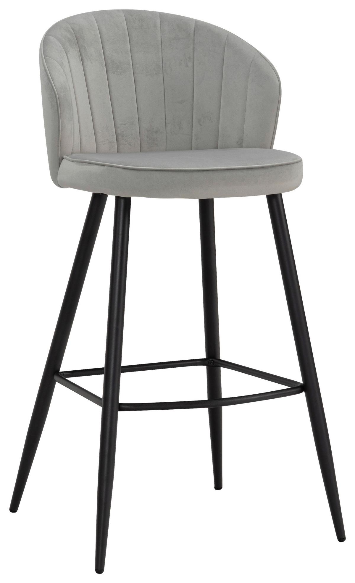 Barhocker-set Grau B: 56 Cm - Schwarz/Grau, Design, Textil/Metall (56/102,5/52,5cm) - MID.YOU