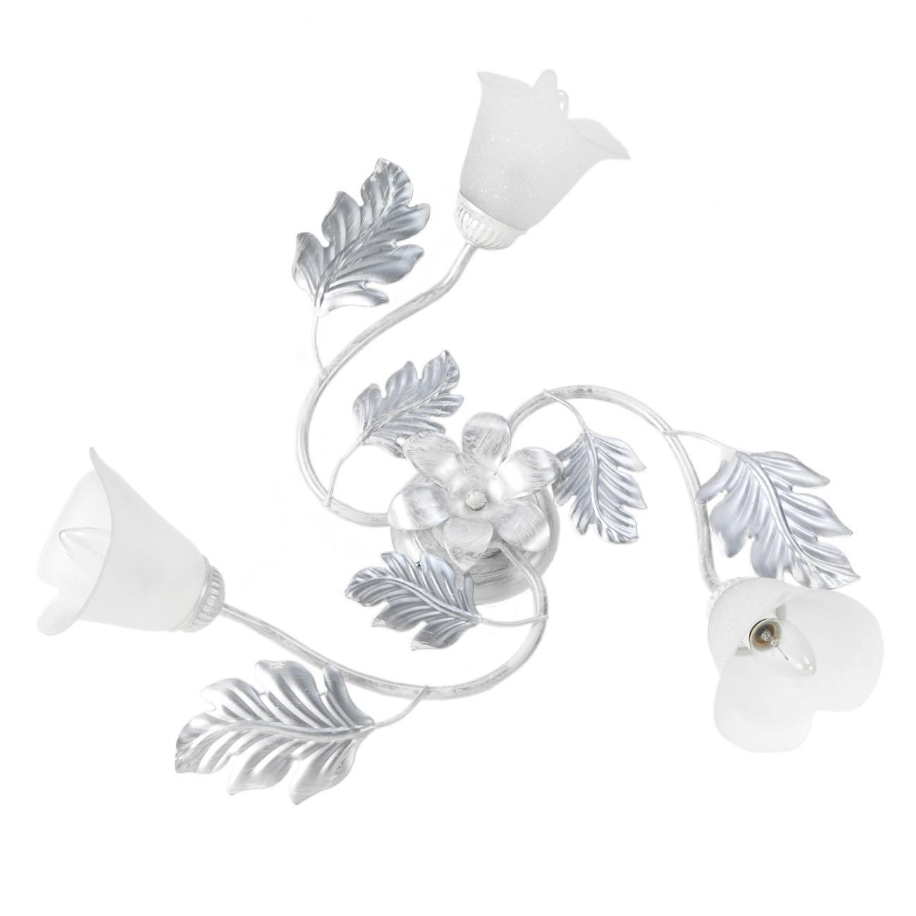 Deckenleuchte 4836/Pl3 - Silberfarben/Weiß, KONVENTIONELL, Glas/Metall (60/20cm)