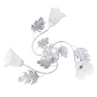 Deckenleuchte 4836/Pl3 - Silberfarben/Weiß, KONVENTIONELL, Glas/Metall (60/20cm)