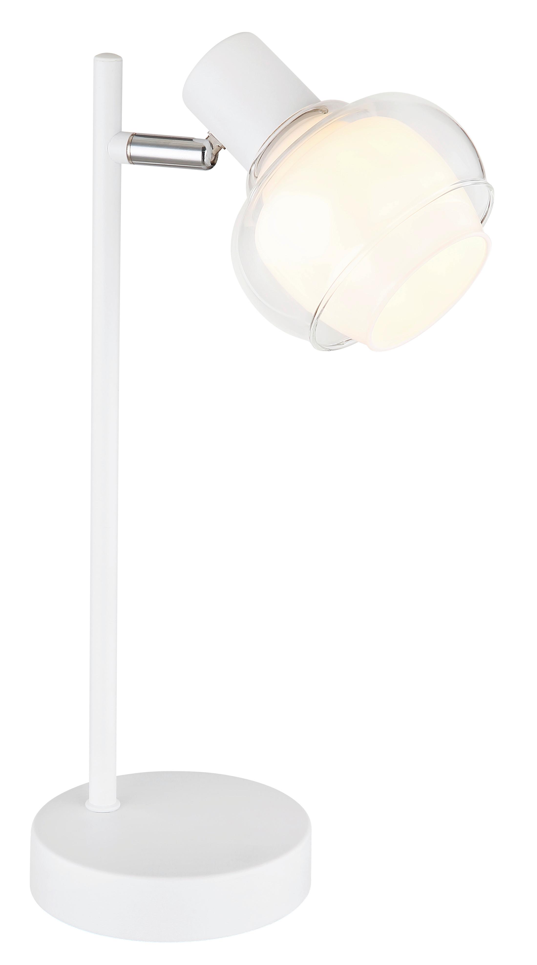 Tischleuchte 54309tw - Klar/Opal, Design, Glas/Kunststoff (14,5/12/35cm) - Globo
