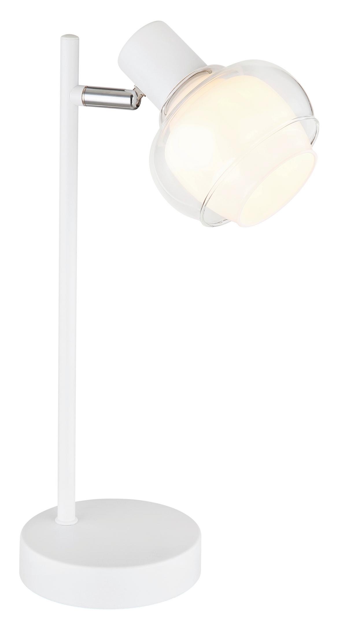 Tischleuchte 54309tw - Klar/Opal, Design, Glas/Kunststoff (14,5/12/35cm) - Globo