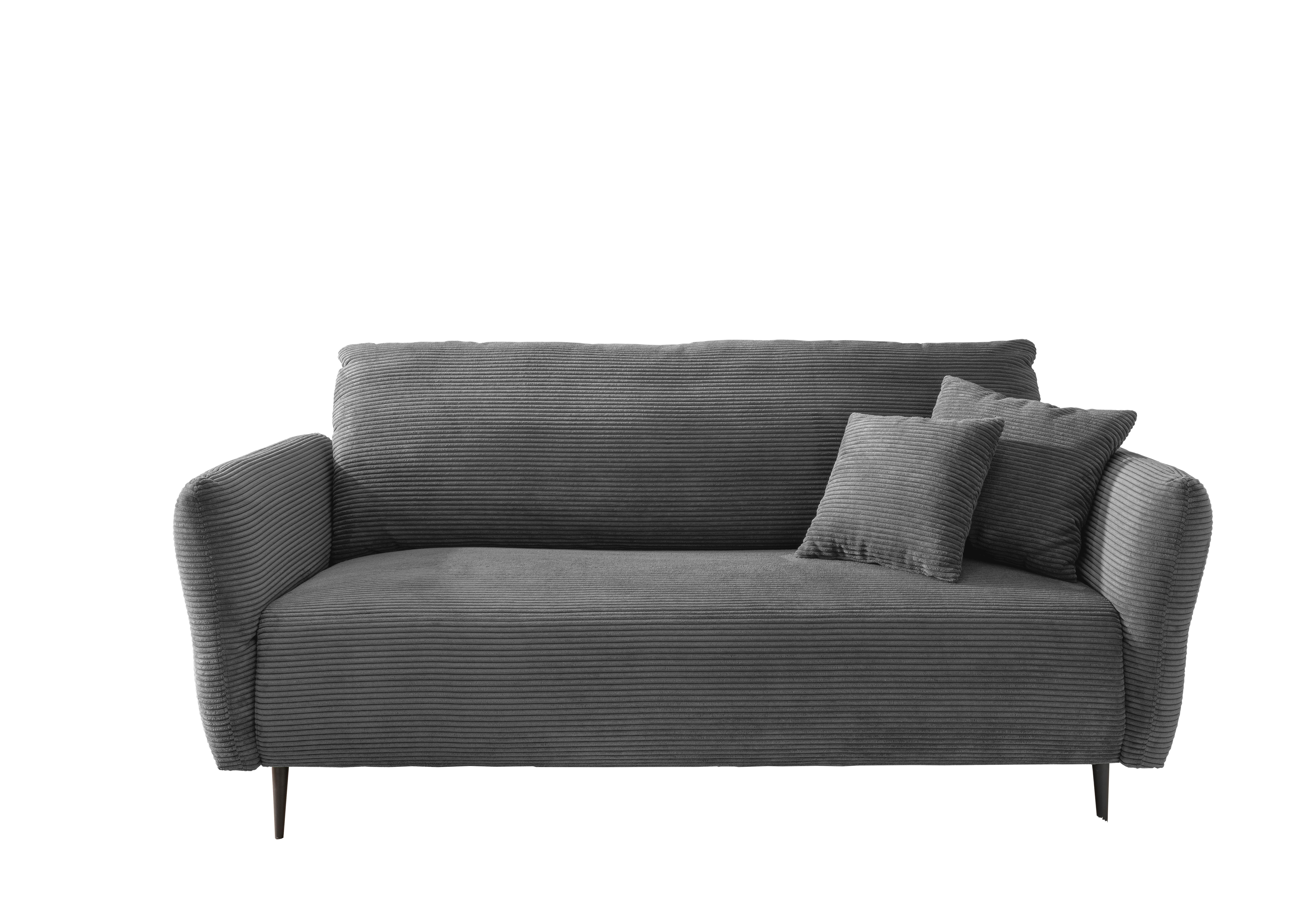 3-Sitzer-Sofa Vanilla Grau - Schwarz/Grau, Design, Textil (201/97/102cm) - Livetastic