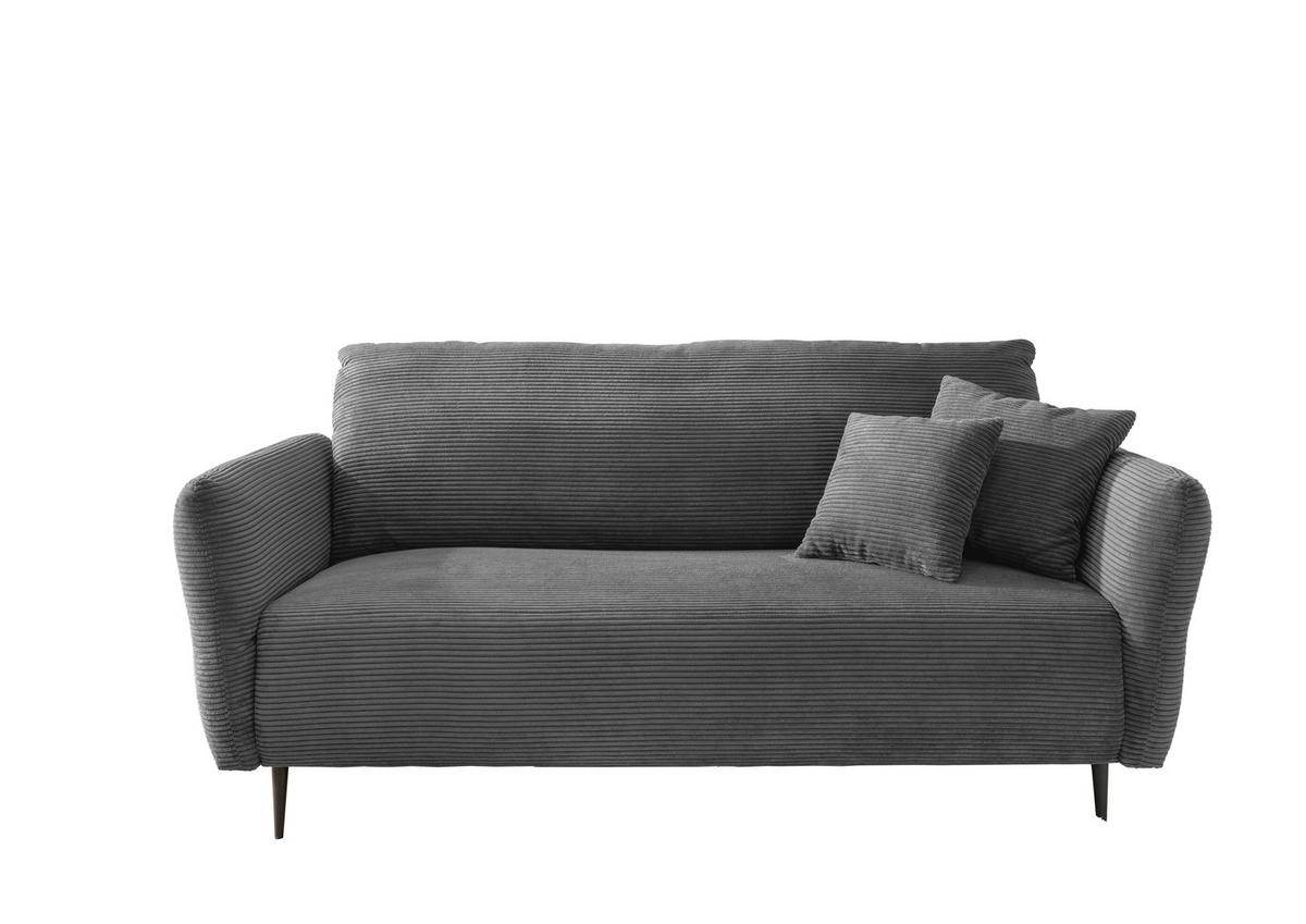 3-Sitzer-Sofa Vanilla Grau - Schwarz/Grau, Design, Textil (201/97/102cm) - Livetastic