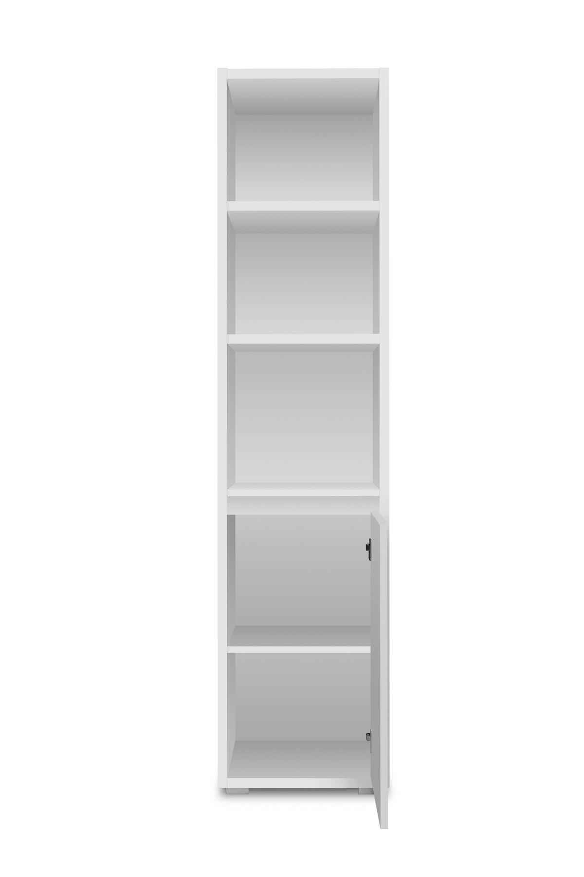 Regal Image 45 cm Weiß - Silberfarben/Weiß, Basics, Holzwerkstoff (45/191/37cm) - MID.YOU