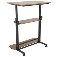 Schreibtisch Workstation II Schwarz/Walnuss Dekor - Walnussfarben/Schwarz, Basics, Holzwerkstoff/Kunststoff (80/80x120/50cm) - MID.YOU