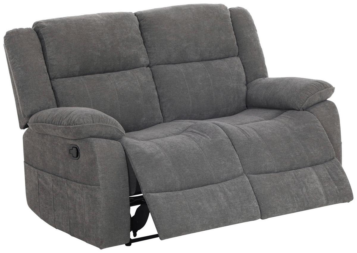 2-Sitzer-Sofa + Relaxfunktion Chester Grau B: 153 cm - Schwarz/Grau, Basics, Textil (153/101/90cm) - P & B