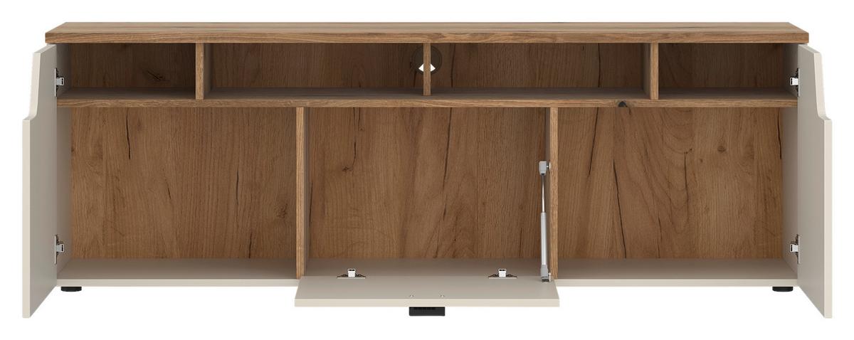 TV-Element Cut Out, B: 165 cm Kaschmir/Eichefarben - Kaschmir/Eichefarben, MODERN, Holzwerkstoff (165/56,5/45cm) - Premium Living