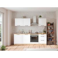 Küchenzeile Meran Mit Geräten B: 240 Cm Weiß/eiche Dekor - Eiche Wotan/Weiß, LIFESTYLE, Holzwerkstoff (240cm) - Held