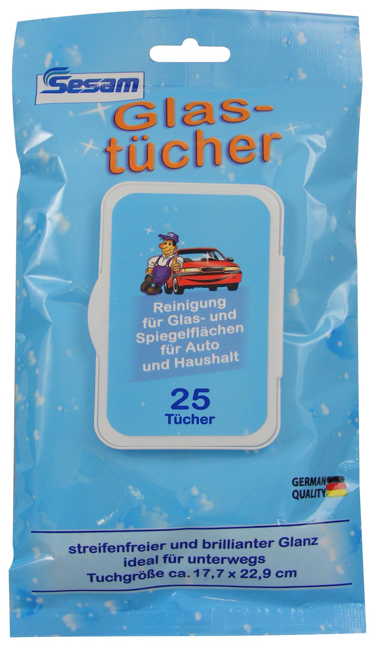 Scheiben-Reinigungstücher Auto 25 Stück, Anti-Beschlag - MODERN, Textil (12/27/2cm)