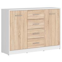 Kommode Nepo Plus Chest Of Drawers - Schwarz/Weiß, Design, Holzwerkstoff (118,5/84/34cm)