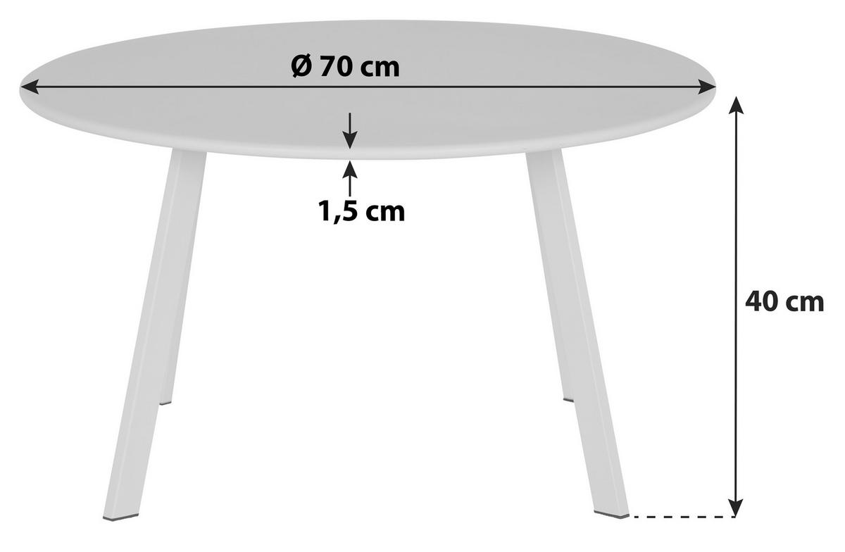 Couchtisch Rund Metall New York Grau - Grau, Design, Metall (70/40/70cm) - P & B