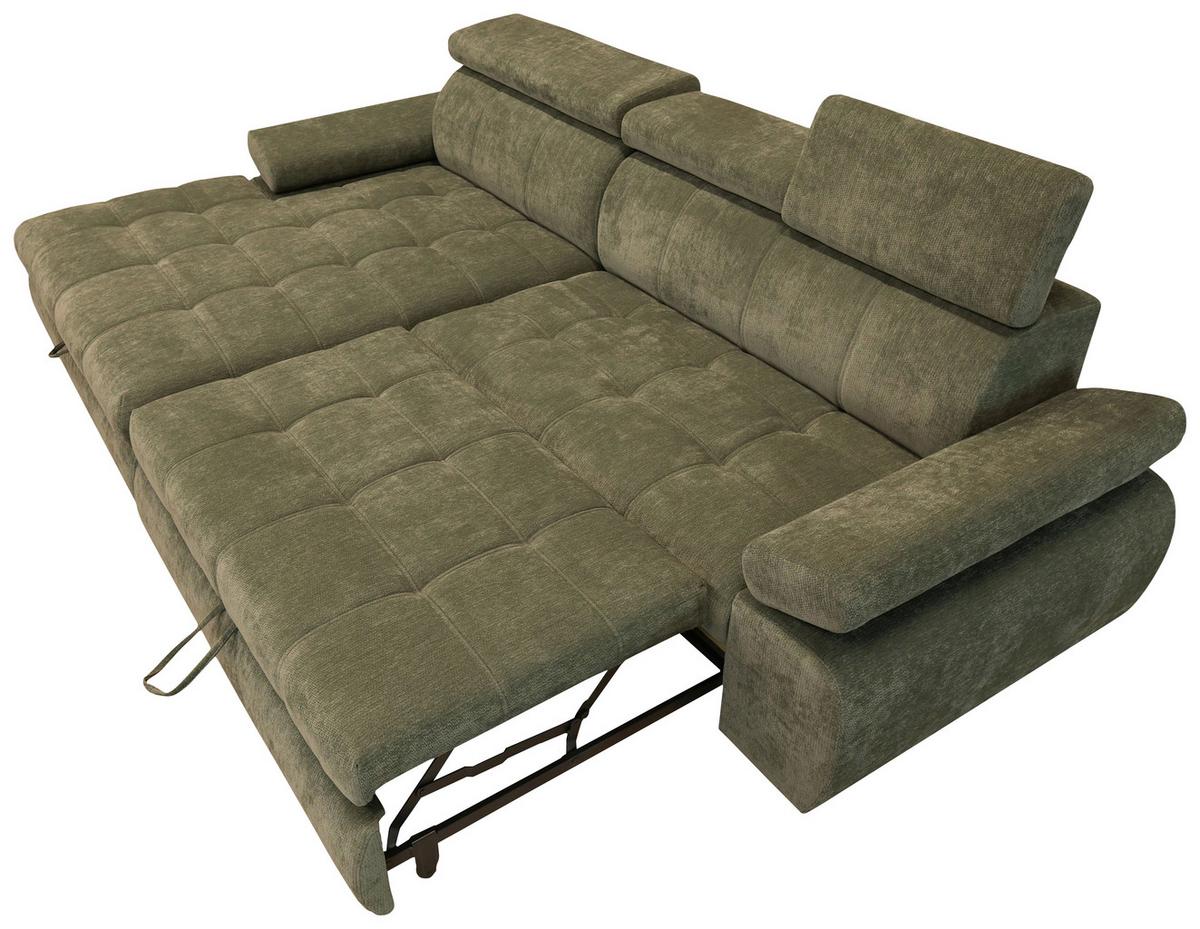 Rohová sedačka VEGAS, levá, lesní zelená žinylka - černá/lesní zelená, Design, dřevo/textil (173/294cm)