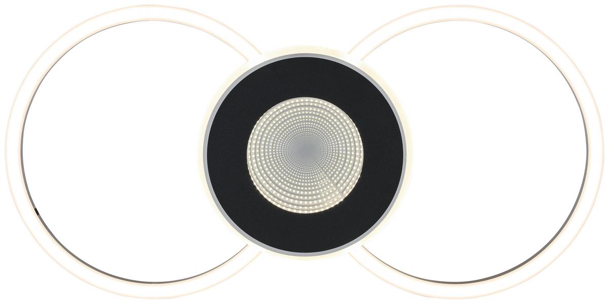 LED-Deckenleuchte Josefa - Chromfarben/Schwarz, Kunststoff/Metall (28/57/6,5cm) - Luca Bessoni