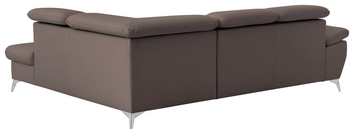 Ecksofa Mit Schlaffunktion Und Bettkasten Gisele Braun - Chromfarben/Braun, KONVENTIONELL, Textil (256/209cm) - Livetastic