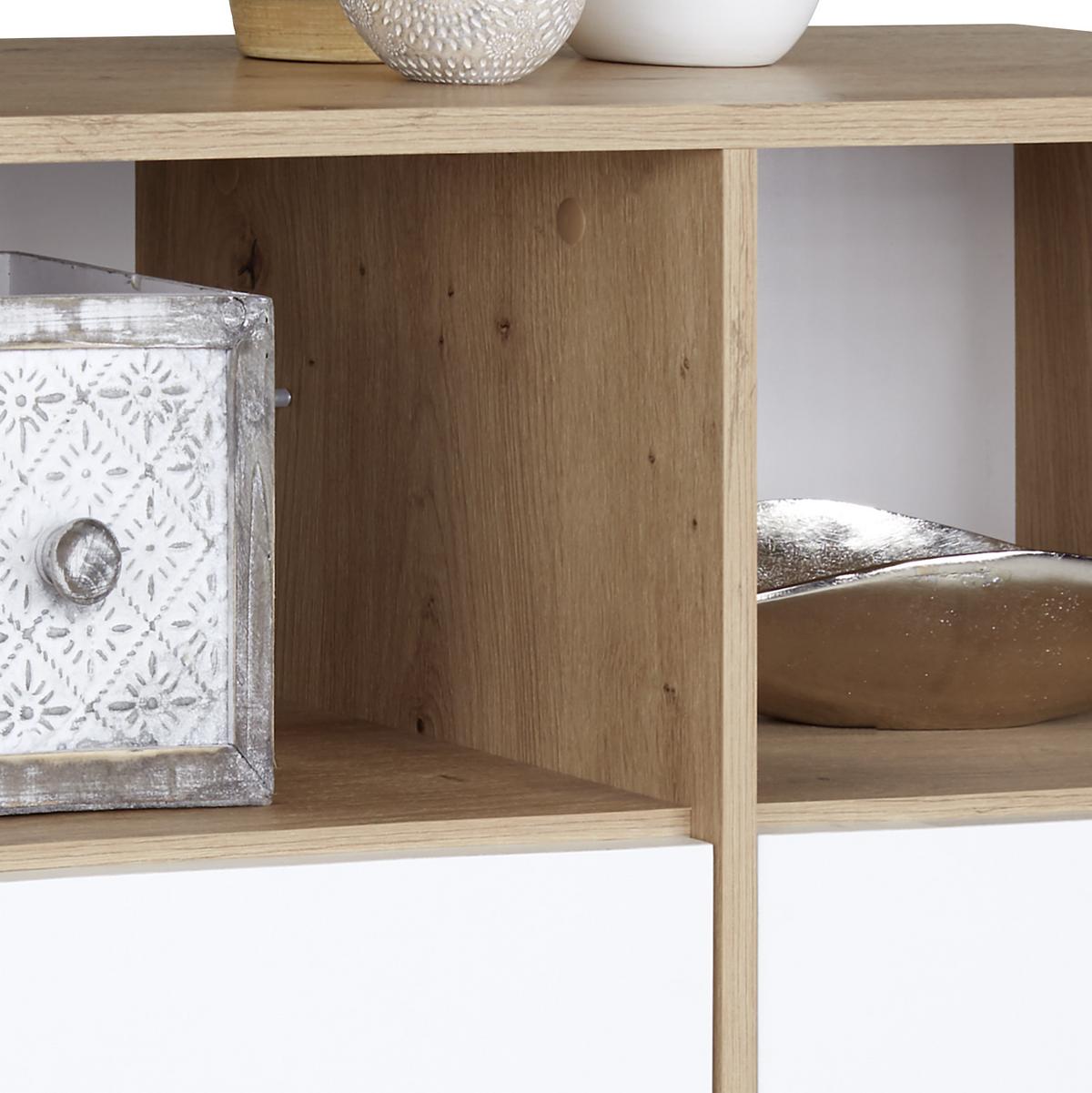 Komód Box 98/85 Cm - tölgyfa/fehér, Modern, faalapú anyag (99/85/40cm) - Ondega