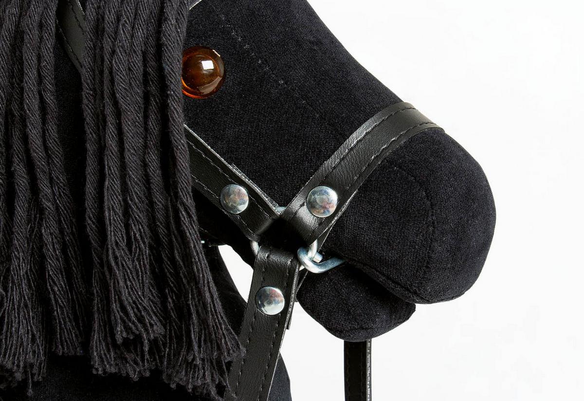 Steckenpferd Natur/Schwarz BxHxT: 24x65x12 cm - Schwarz/Naturfarben, Basics, Textil (24/65/12cm) - Pinolino