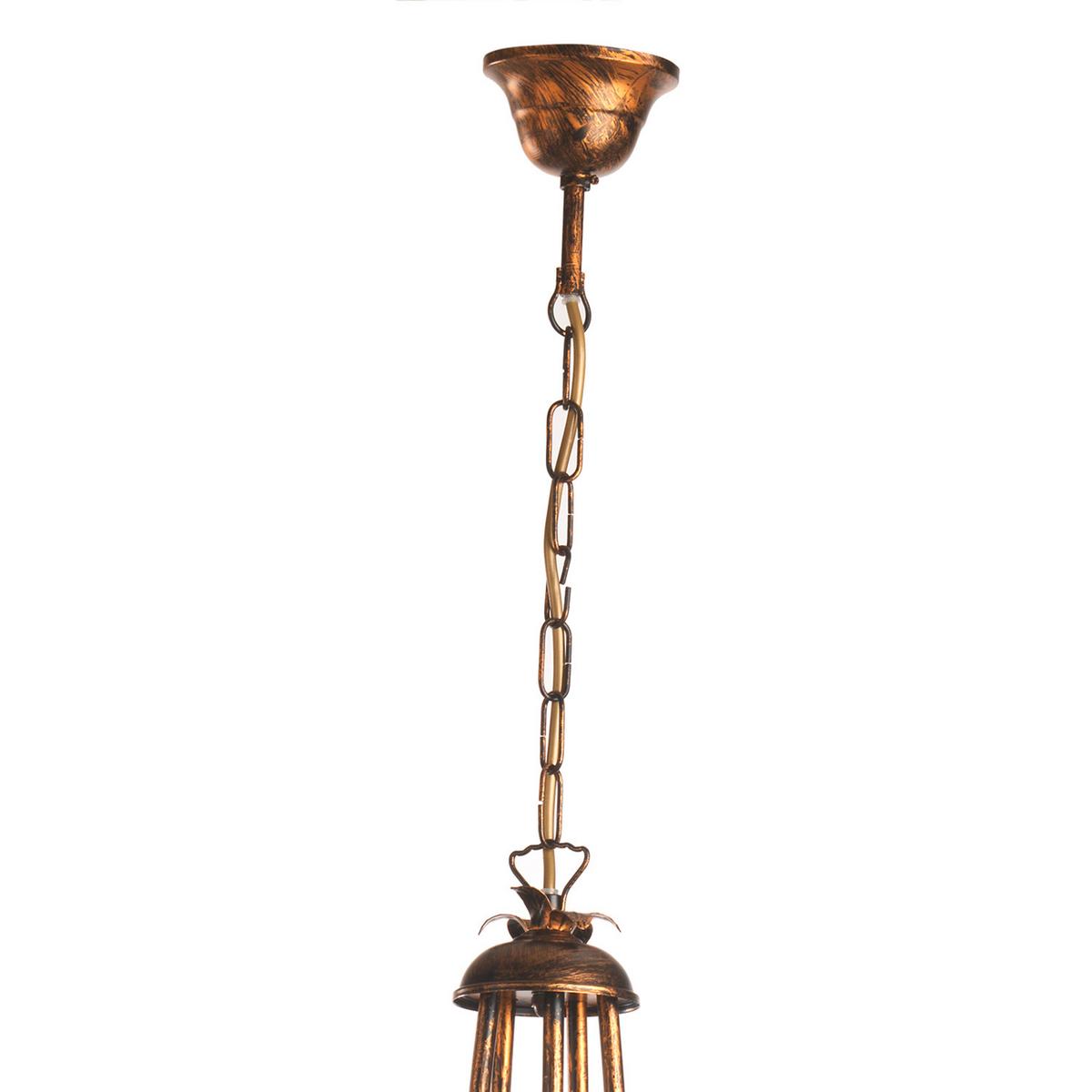 Kronleuchter 4984/5 - Bronzefarben, KONVENTIONELL, Glas/Metall (80/90cm)