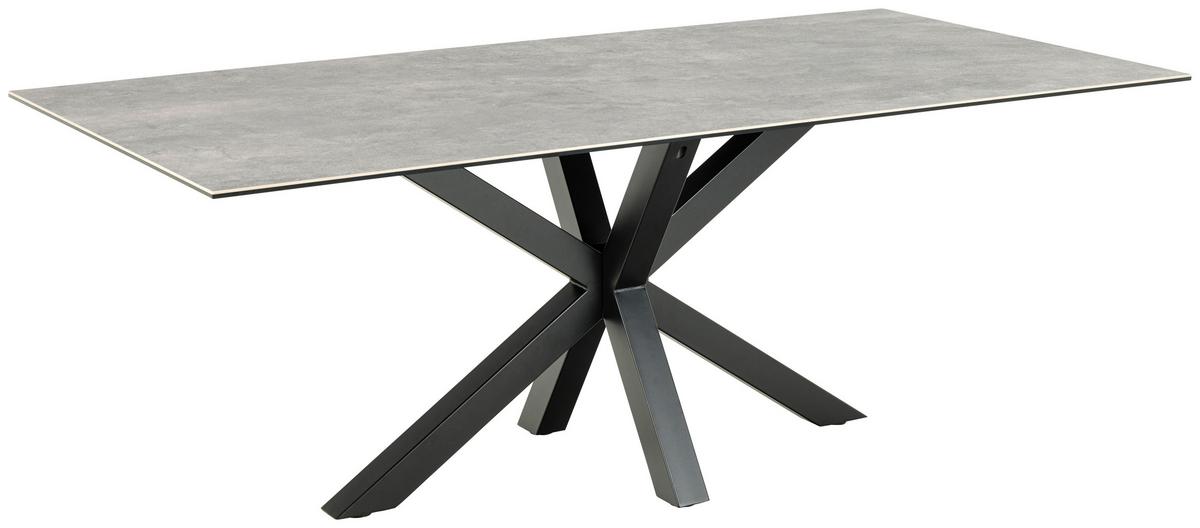 Jedálenský stôl HEAVEN keramika 100x200cm - čierna/sivá, Design, kov/keramika (200/100/75,5cm) - MID.YOU