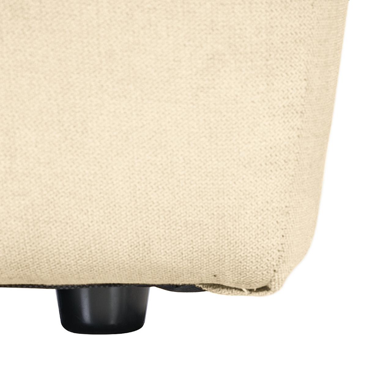 Hocker Bolt, Beige B 102 cm - Beige/Schwarz, MODERN, Textil (102/41/52cm) - Trendmanufaktur