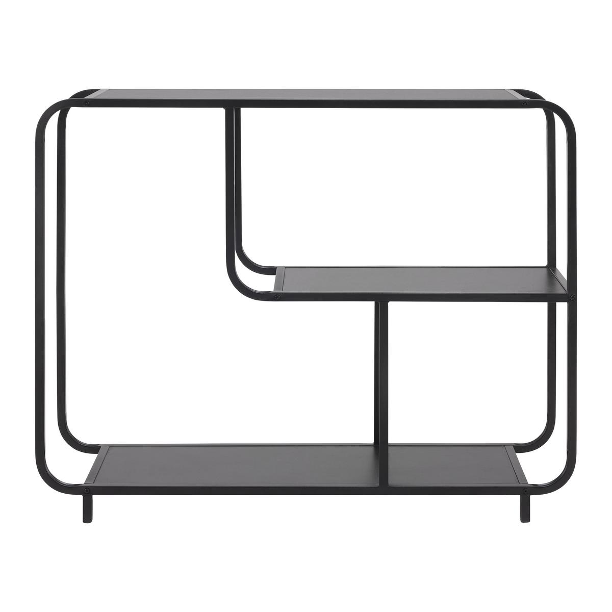 REGÁL BEND -EXKLUSIV- - čierna, Modern, kov/kompozitné drevo (120/95/33cm) - Mömax