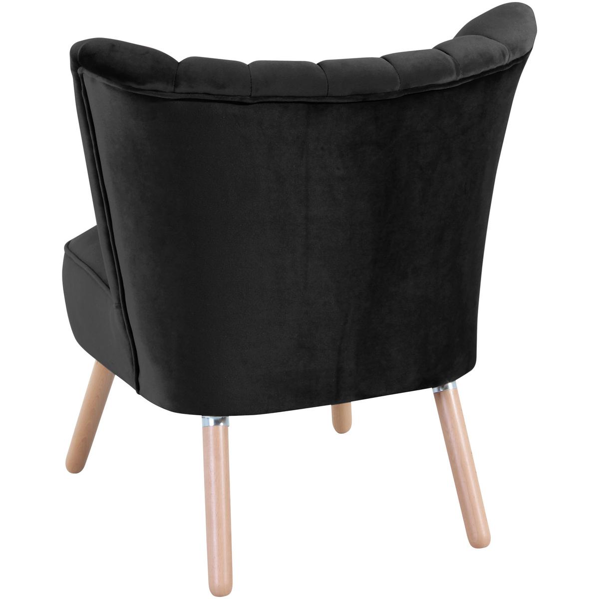 Polsterstuhl Alessandro Schwarz, Holz-Beine - Buchefarben/Schwarz, Design, Textil (70/80/66cm) - Max Winzer