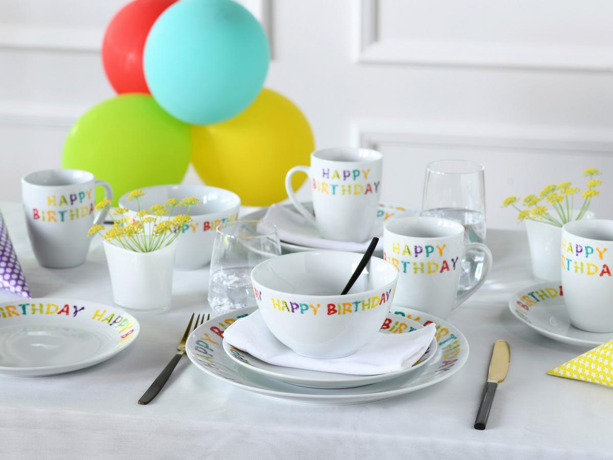 Kombiservice Happy Birthday Multicolor - Multicolor, Basics, Keramik - Creatable