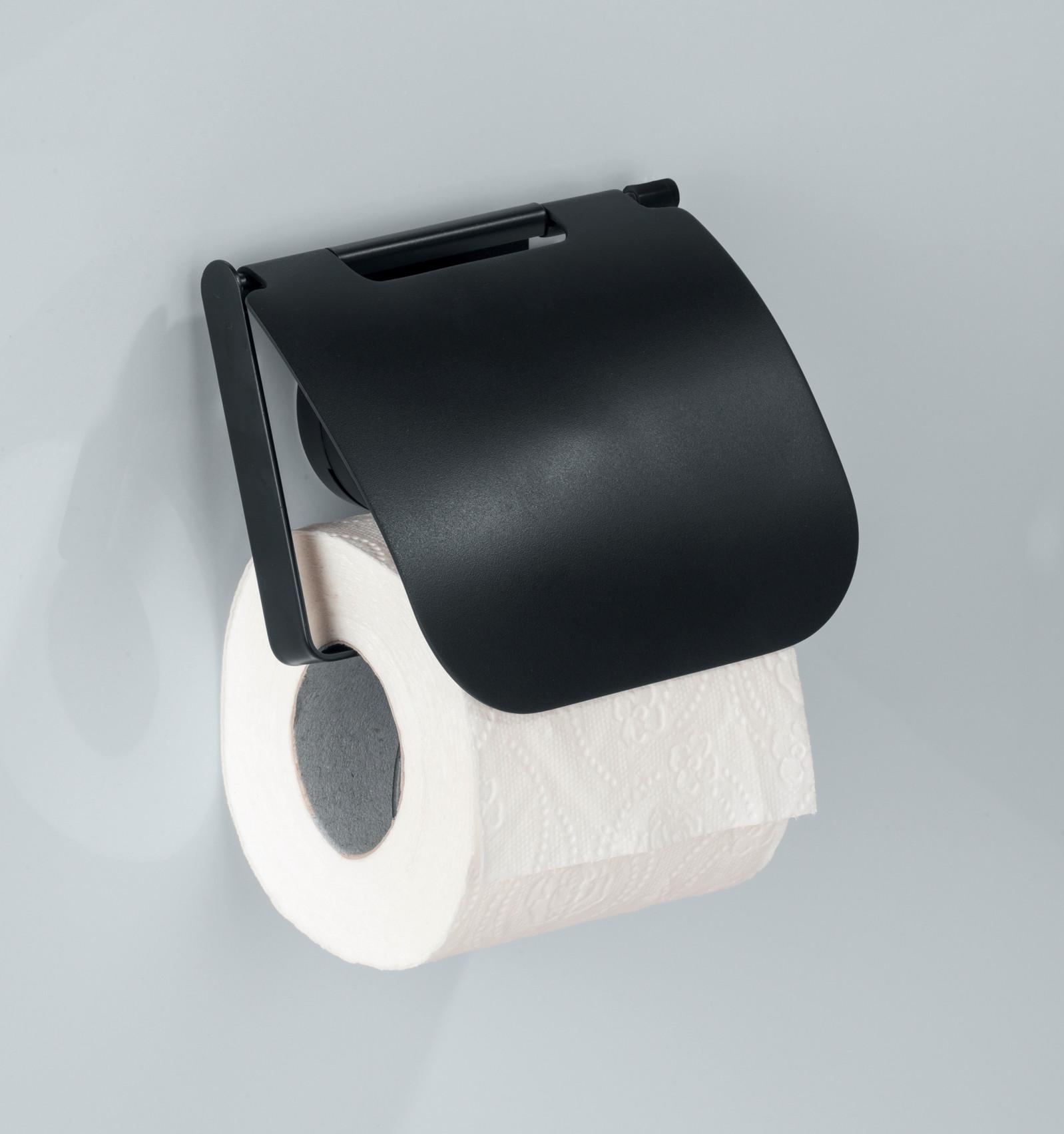 inkl. Klobürste Schwarz Toilettenpapierhalter in