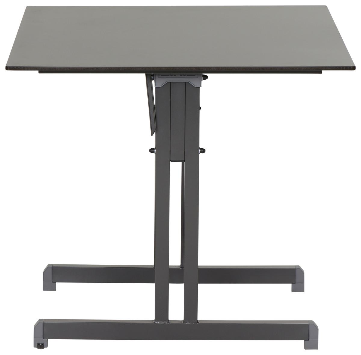Gartentisch Klappbar Stahl L: 80cm - Anthrazit, MODERN, Holzwerkstoff/Metall (80/80/71cm) - Gardenson