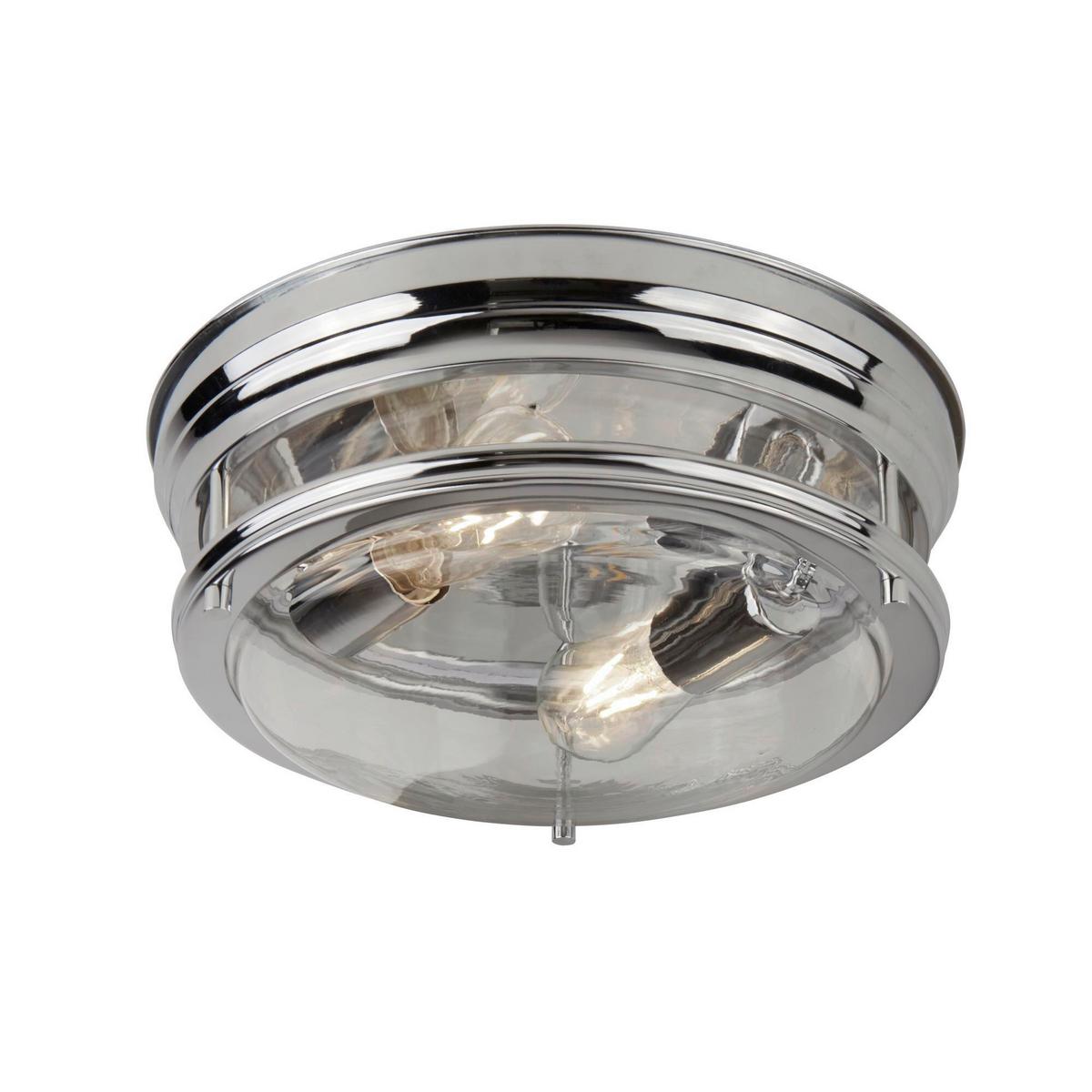 Bad-Deckenleuchte Ip44 Chromfarben Ø 35 cm - Chromfarben, Basics, Glas/Metall (35/14,5cm)