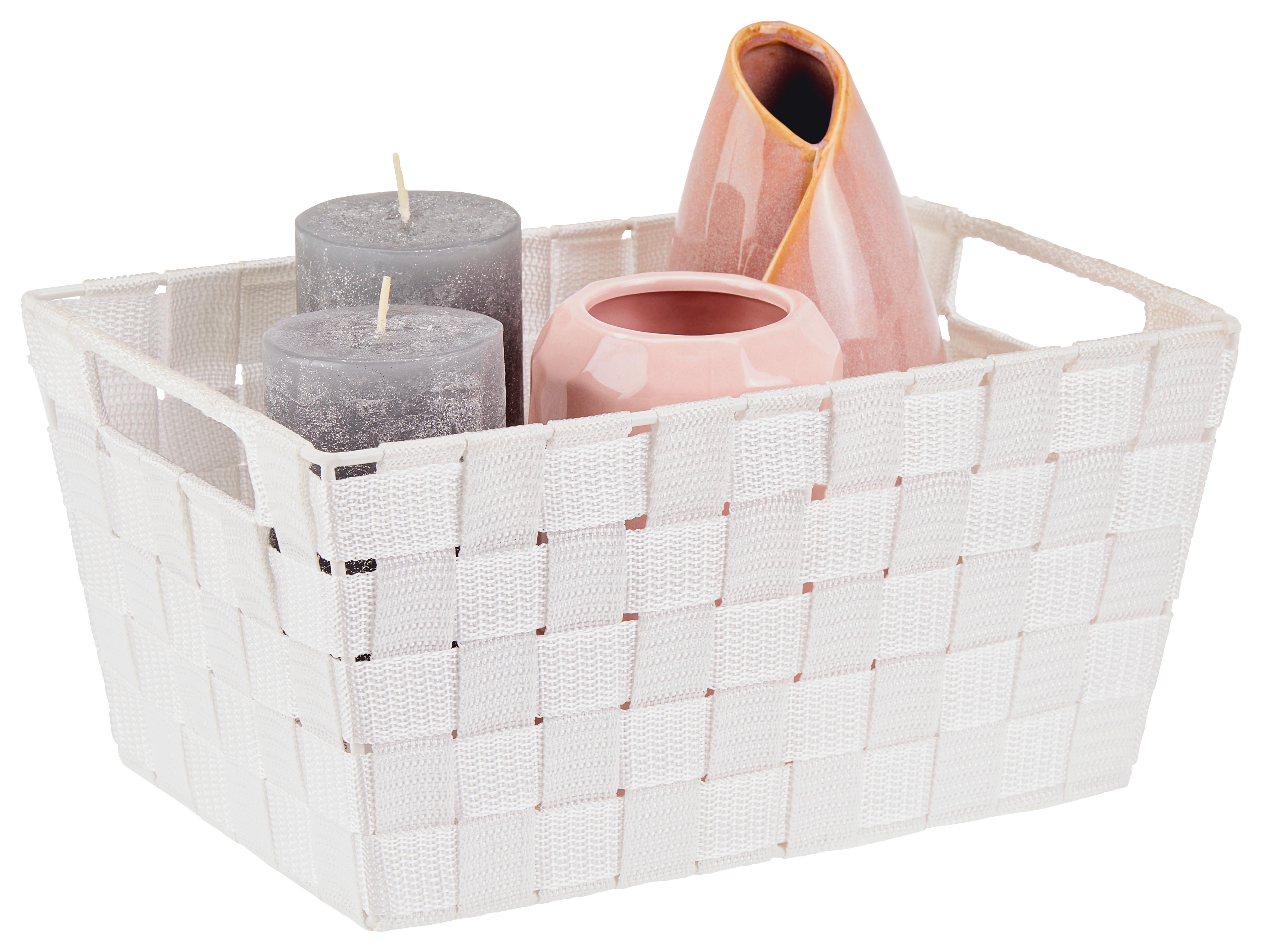 Aufbewahrungskorb Carolyn 32x20 cm Kunststoff Weiß - Türkis/Rosa, Basics, Kunststoff (32/15/20cm) - Ondega