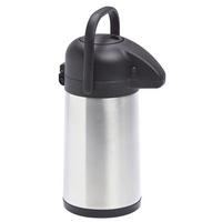 Isolierkanne Schwarz/Silberf. Ed-Airpot ca. 2,2 L - Silberfarben/Schwarz, Basics, Metall (44/33/35cm)