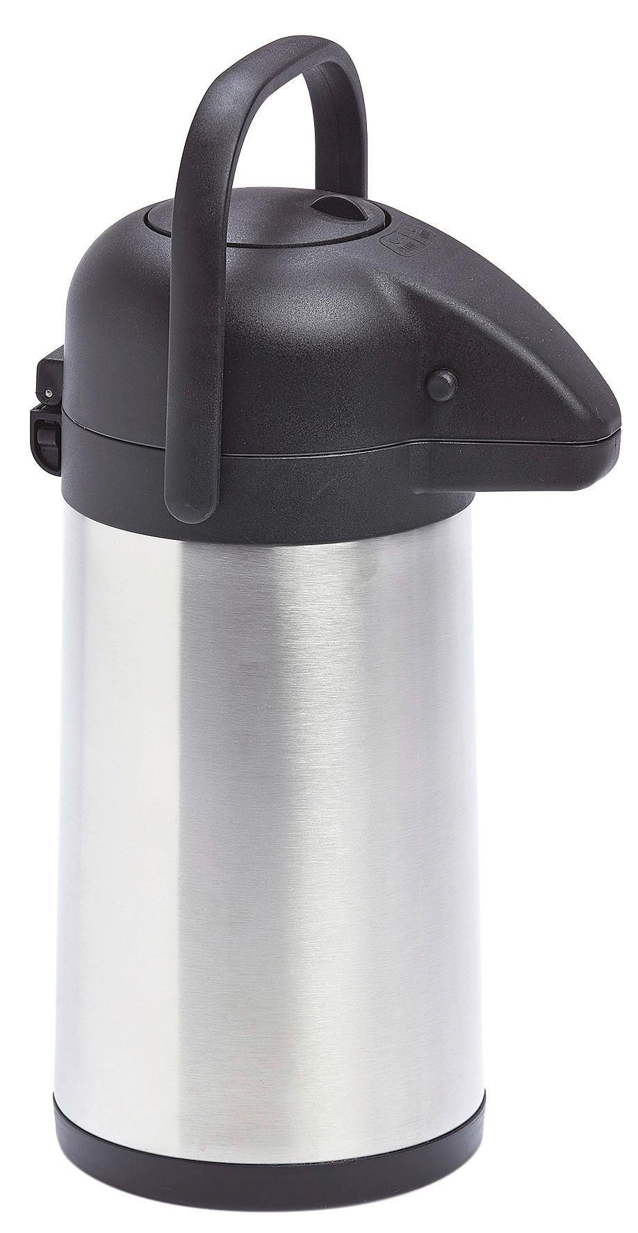Isolierkanne Schwarz/Silberfarben Ed-Airpot ca. 2,2 L