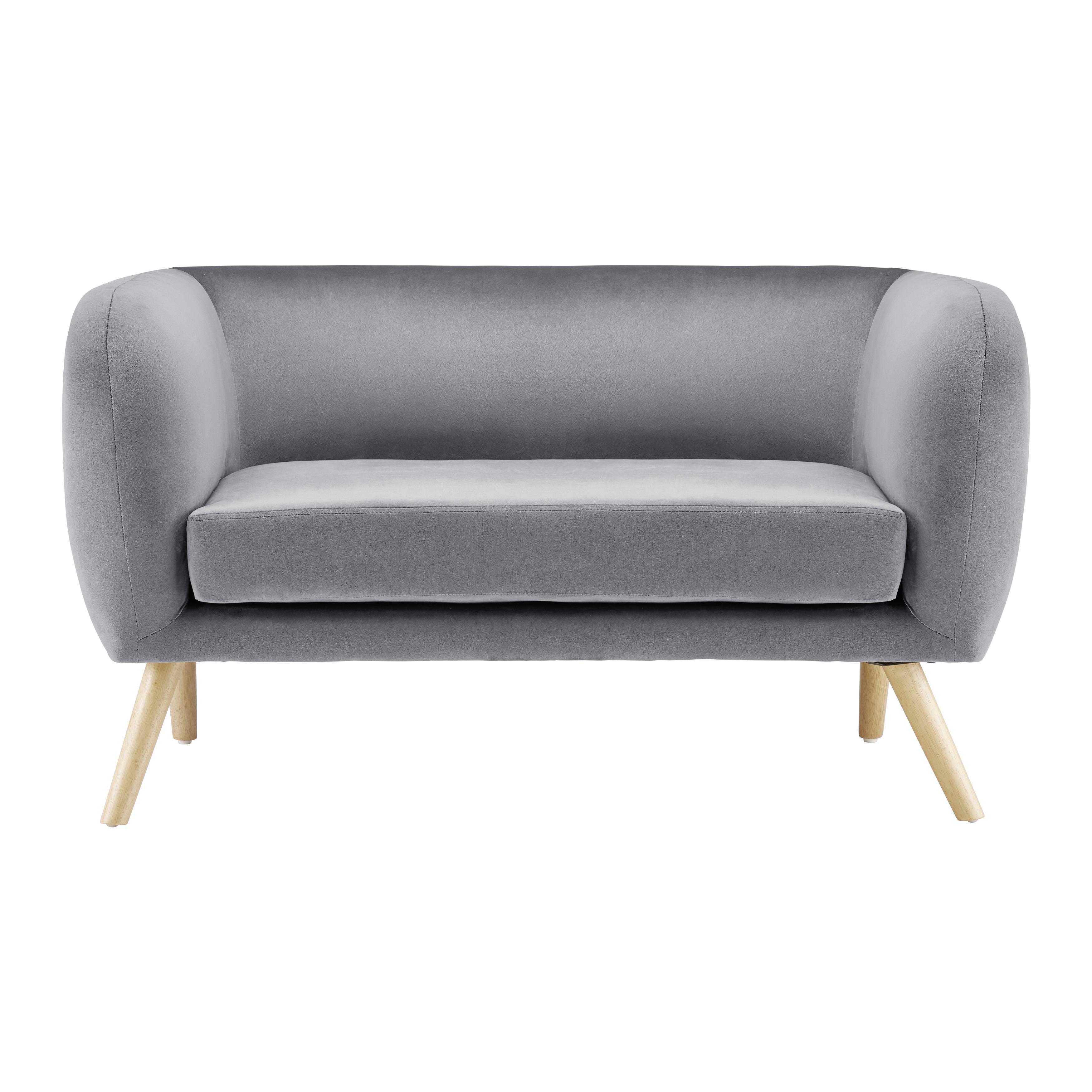 Malá pohovka BRUNO, šedá - šedá/barvy dubu, Moderní, dřevo/textil (124/68/71cm) - Bessagi Home