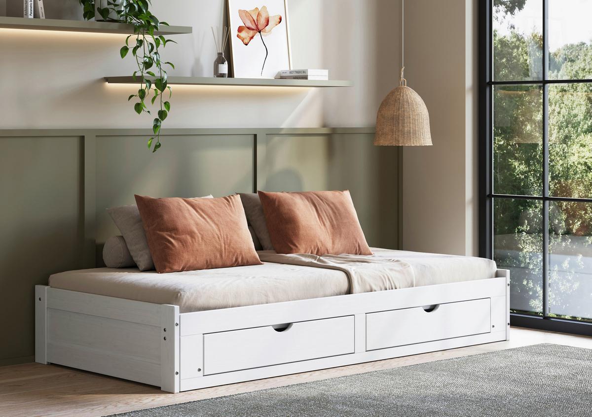 Ausziehbett Livio Ii - Weiß, MODERN, Holz/Holzwerkstoff (90/200cm) - MID.YOU