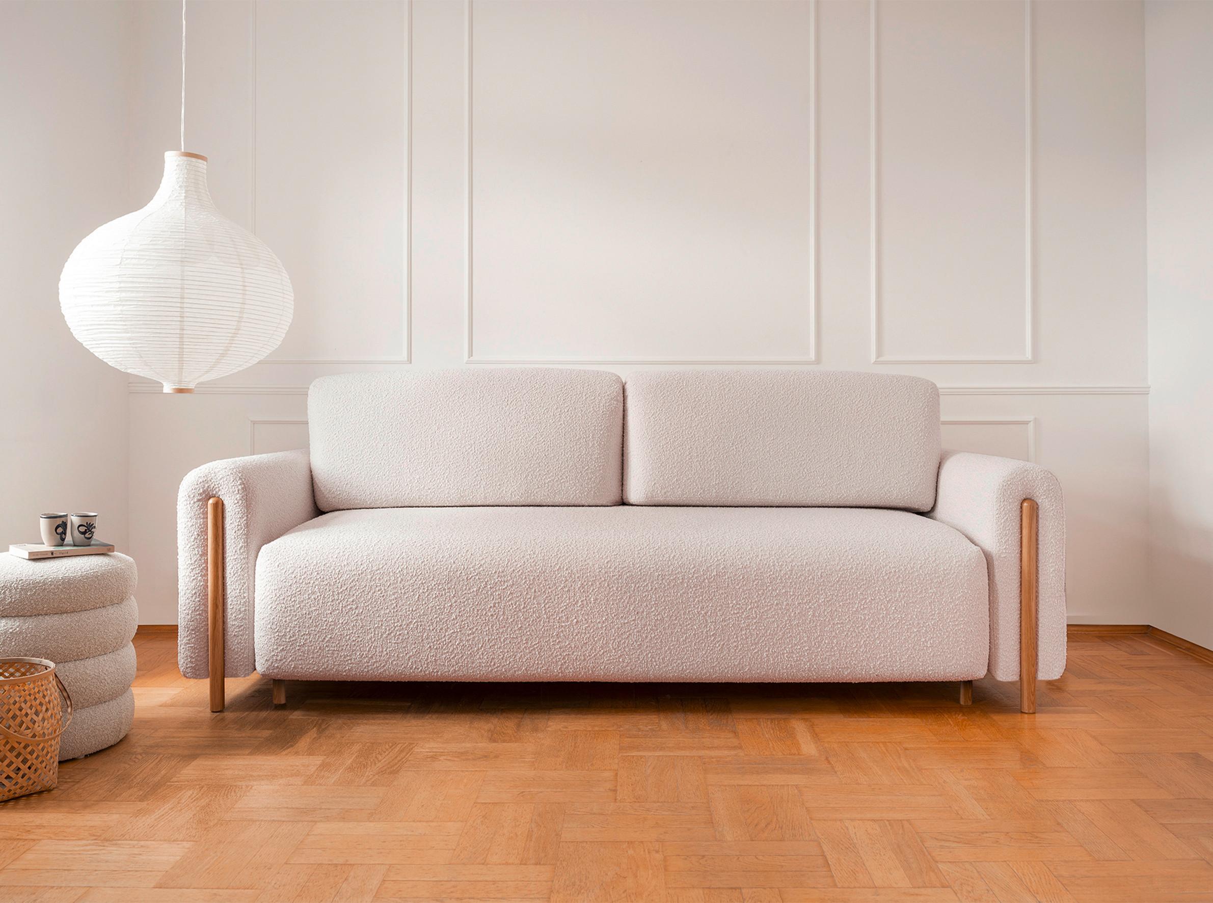 Schlafsofa Arcadova Beige B: 244 cm - Eichefarben/Beige, Design, Textil (244/97/97cm) - MID.YOU