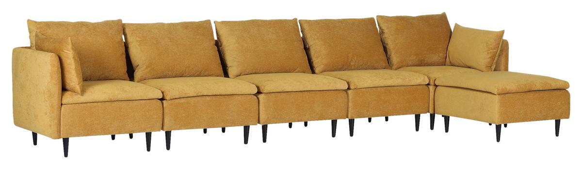 Sofaelement Fynn, Senfgelb B: 77 Cm - Senfgelb/Schwarz, KONVENTIONELL, Textil (77/72/83cm) - MID.YOU
