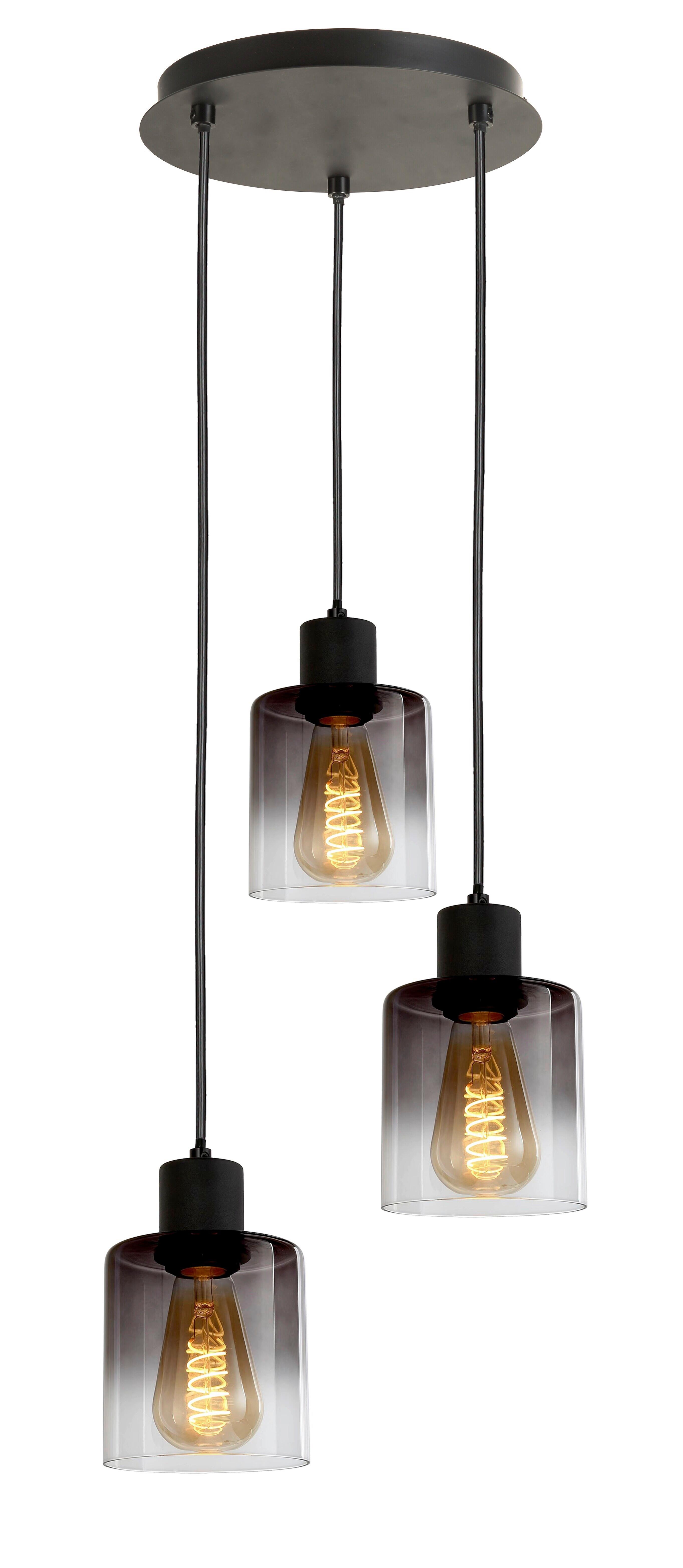 ZÁVĚSNÉ SVÍTIDLO ESTELLE - černá, Moderní, kov/sklo (29/120cm) - Mömax